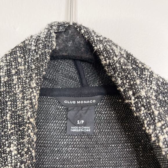 Club Monaco Kiki Textured Drape Front Cardigan Sweater Gray Black Small S Womens - Picture 6 of 10